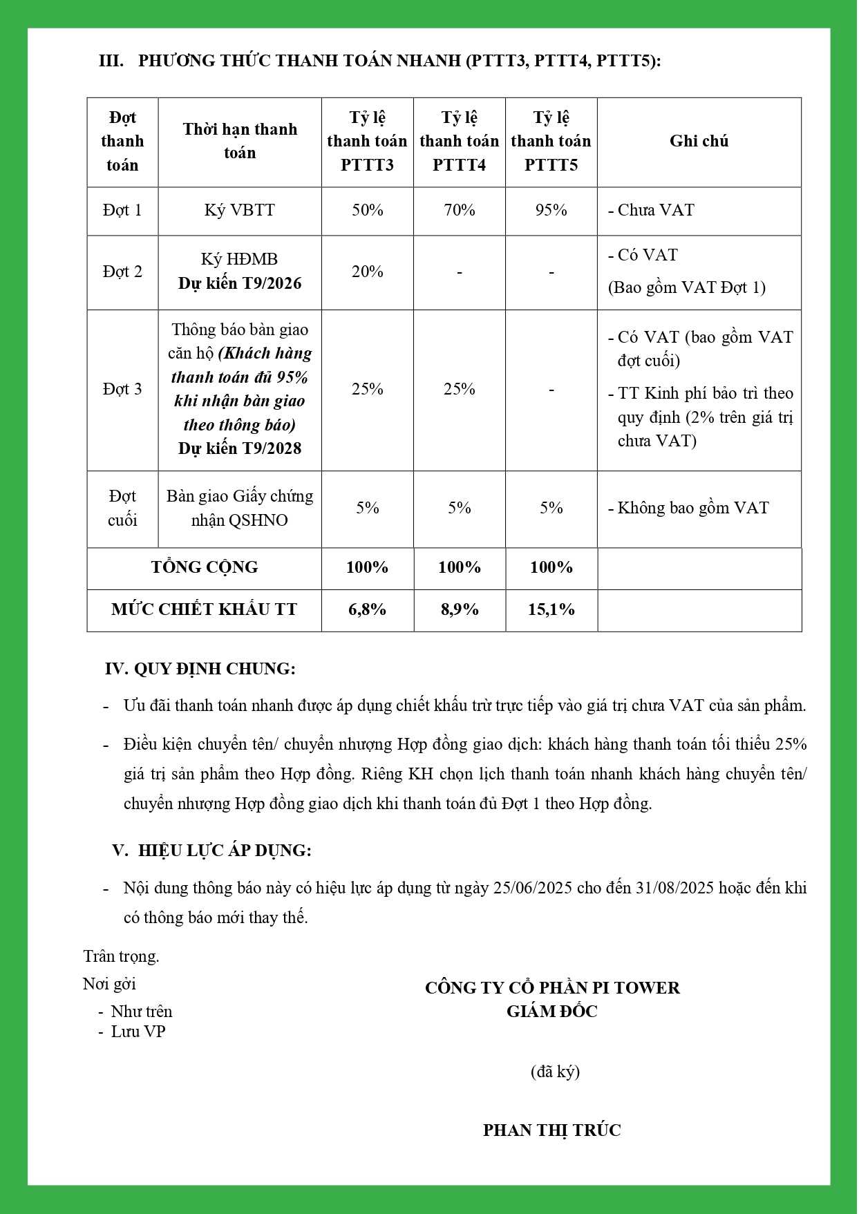 Tiến đô thanh toán căn hộ Picity skyzen 3