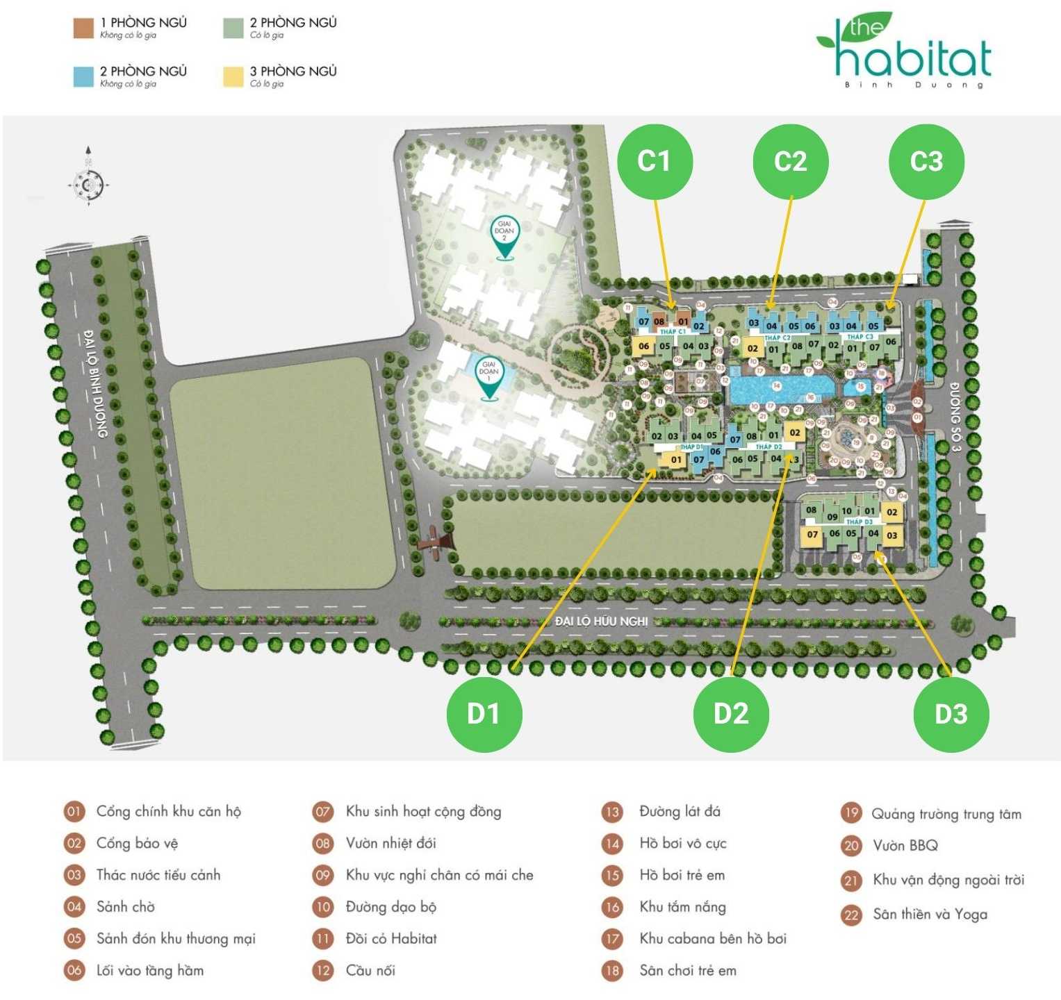 Mặt bằng căn hộ Habitat Giai đoạn 3