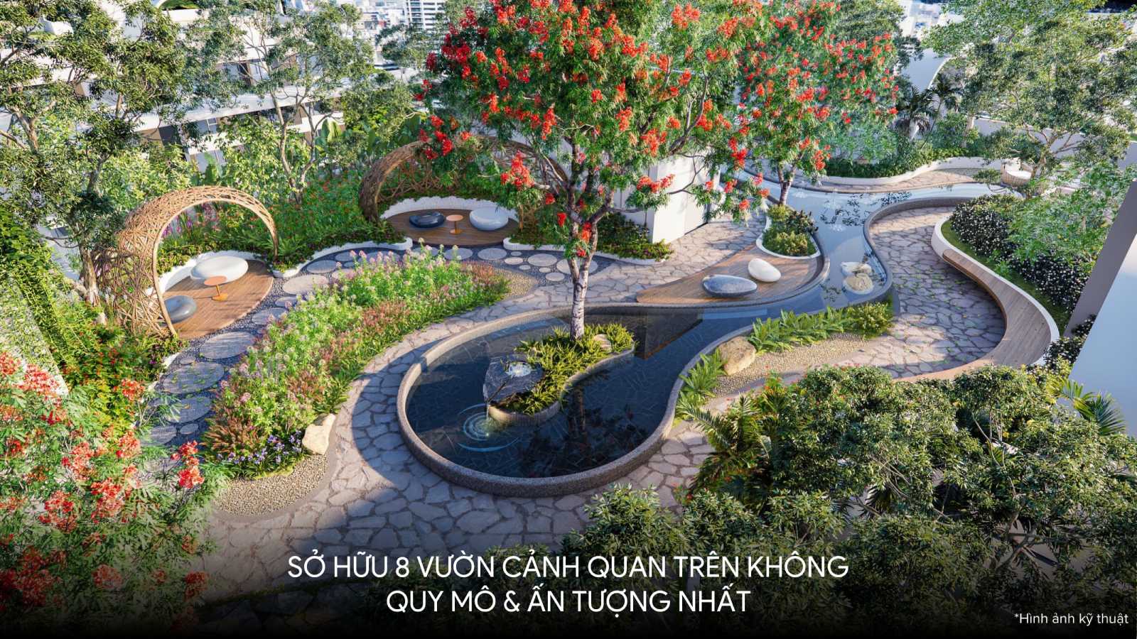 8 vườn cảnh quan trên không căn hộ La Pura