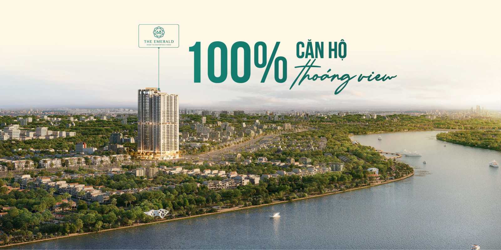 Căn hộ Emerald 68 3 mặt sông thoáng mát