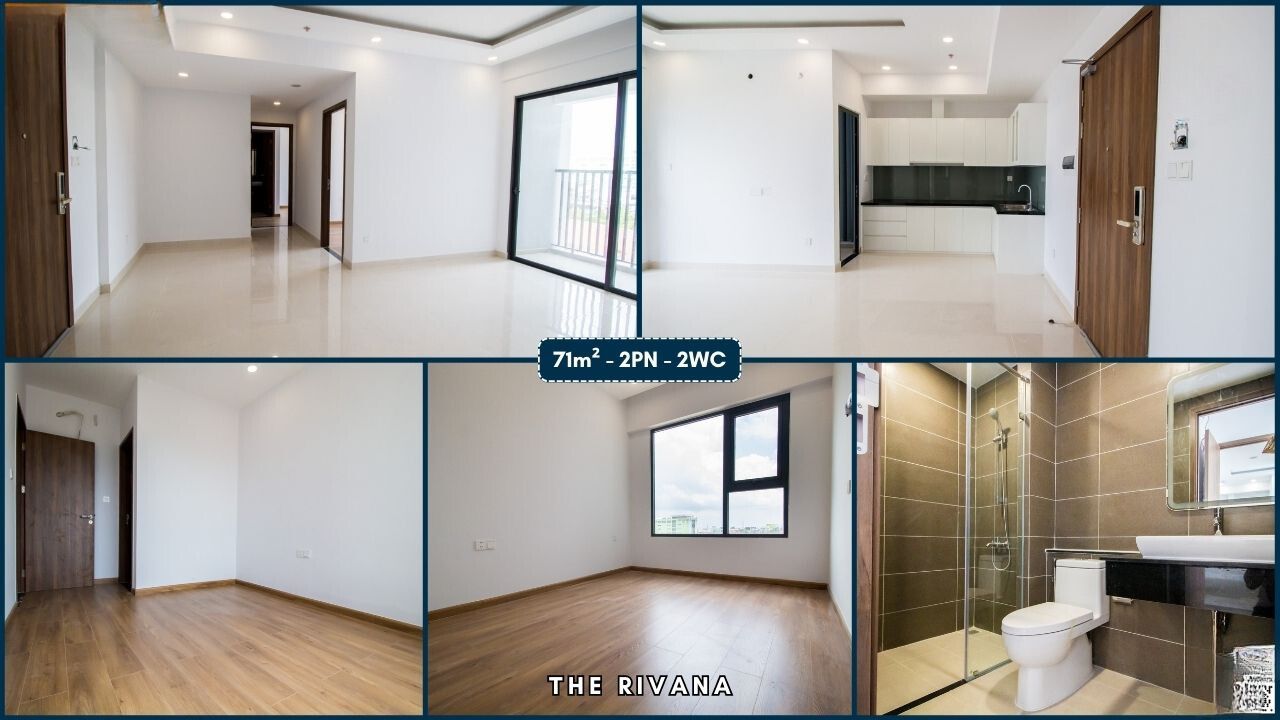 Hình ảnh thực tế căn hộ 2PN, 2WC diện tích 71m2 dự án Rivana Thuận An, Bình Dương