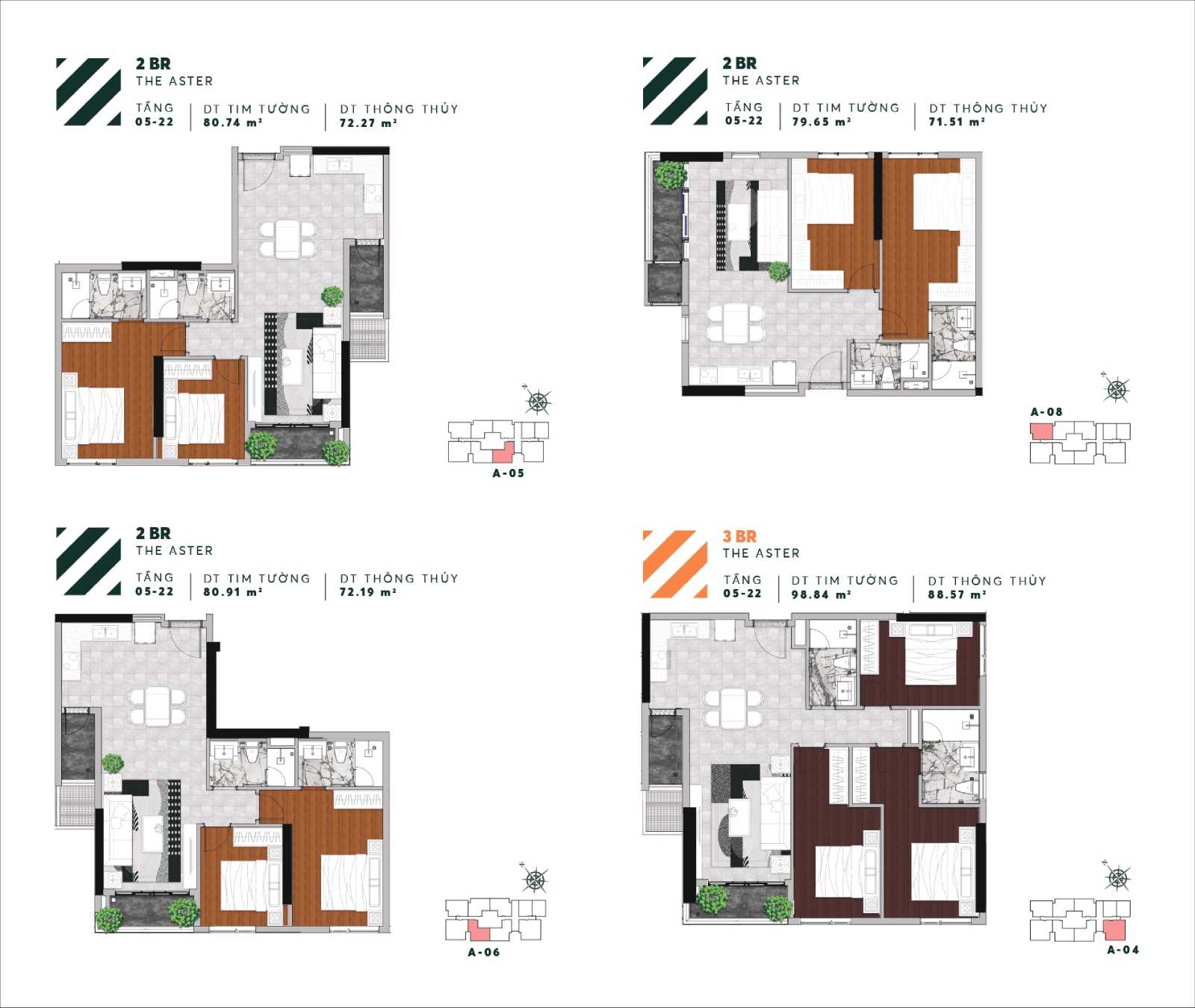 Mặt bằng căn hộ điển hình tầng 5-22